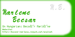 marlene becsar business card